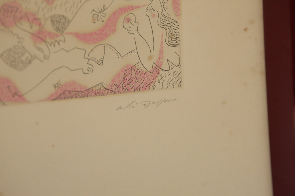 La Femme Au Poisson, 1972. Etching by André Masson (1896 - 1987)