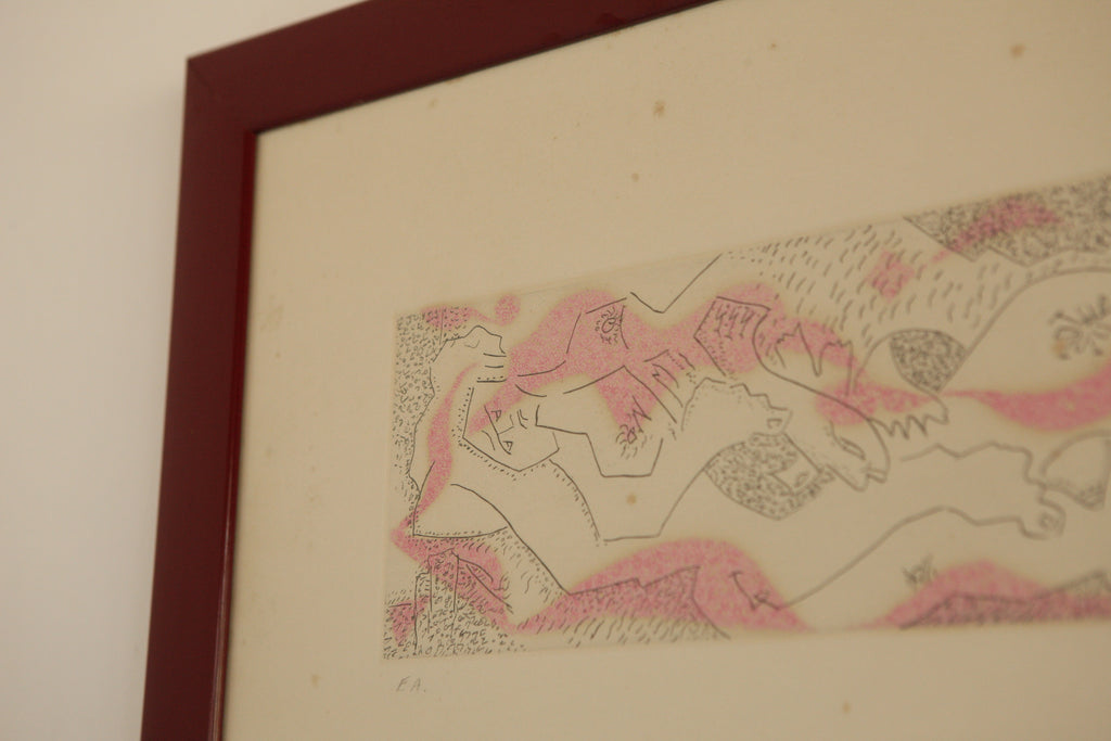 La Femme Au Poisson, 1972. Etching by André Masson (1896 - 1987)