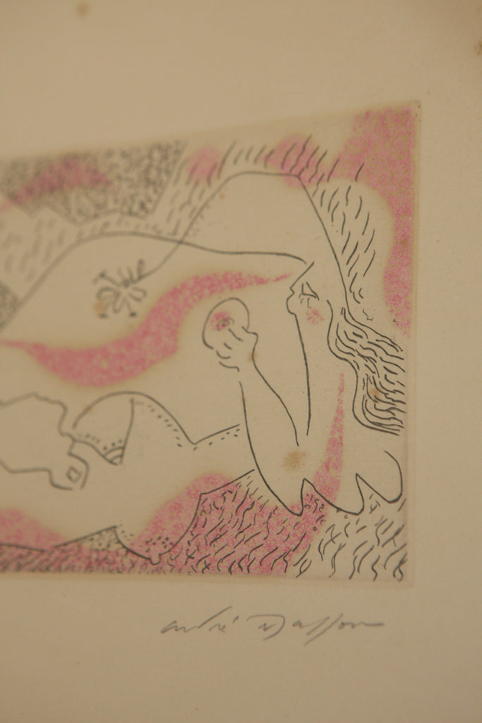 La Femme Au Poisson, 1972. Etching by André Masson (1896 - 1987)