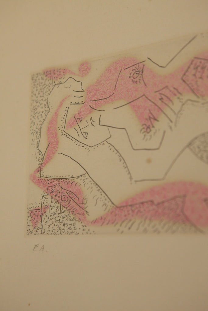 La Femme Au Poisson, 1972. Etching by André Masson (1896 - 1987)