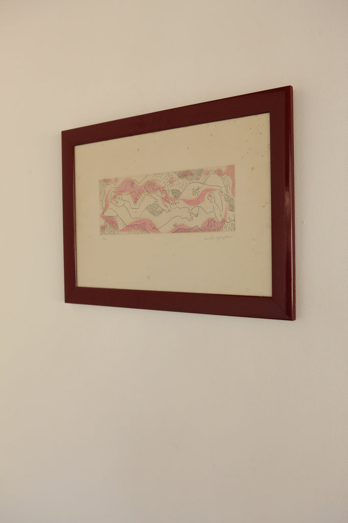 La Femme Au Poisson, 1972. Etching by André Masson (1896 - 1987)