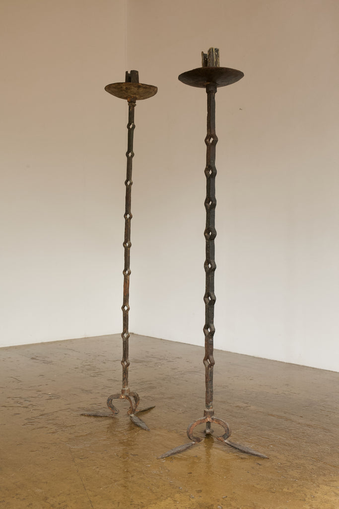 Pair of Metal Standing Candelabras