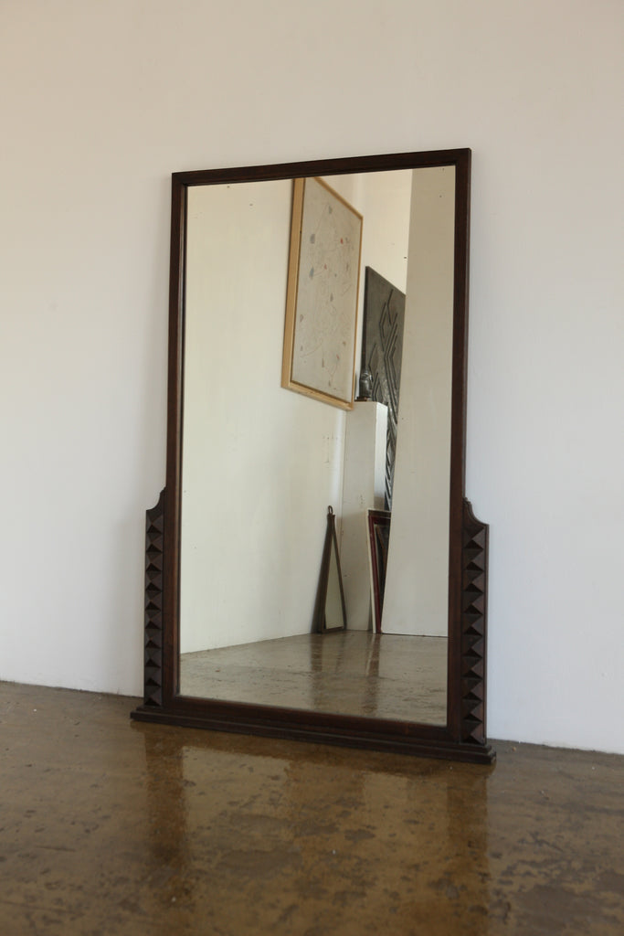 Craved Wood Over Mantle Mirror