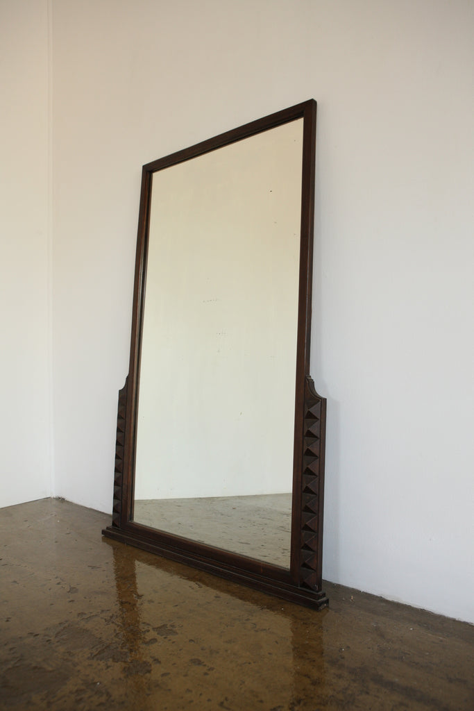 Craved Wood Over Mantle Mirror