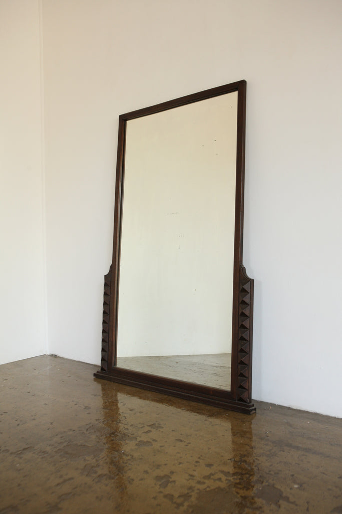 Craved Wood Over Mantle Mirror