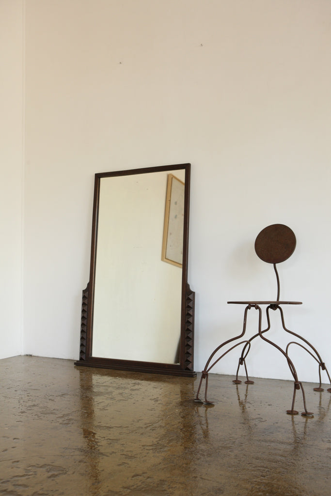 Craved Wood Over Mantle Mirror