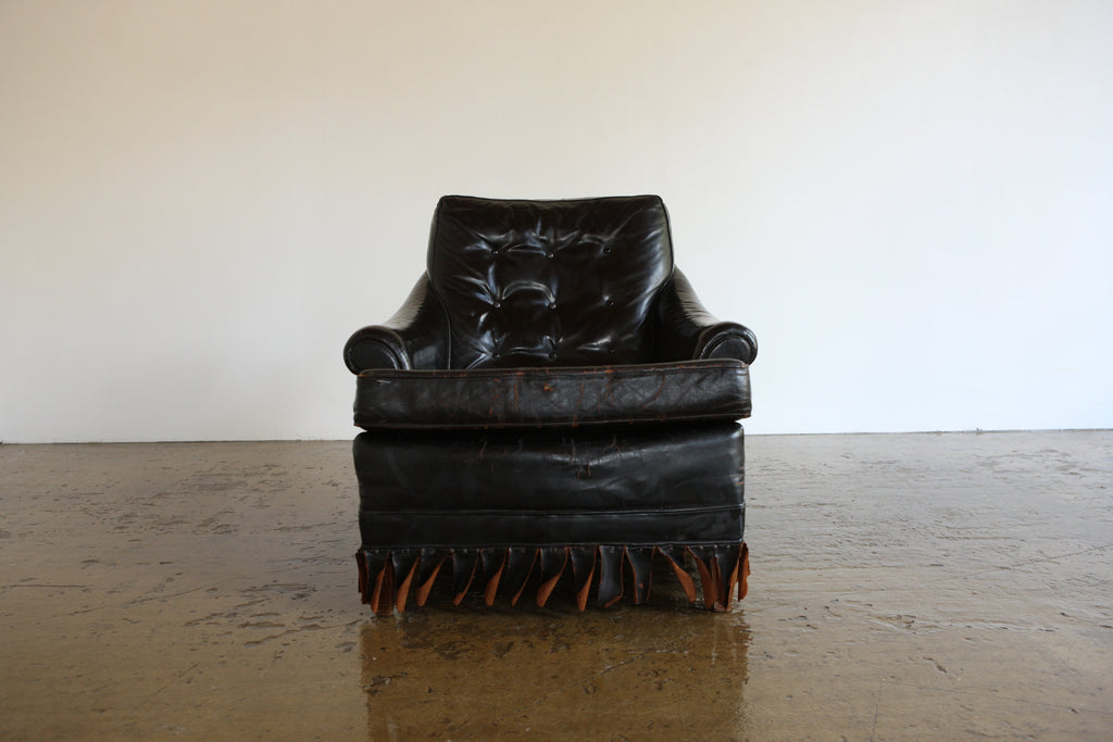 Leather Fringed Armchair