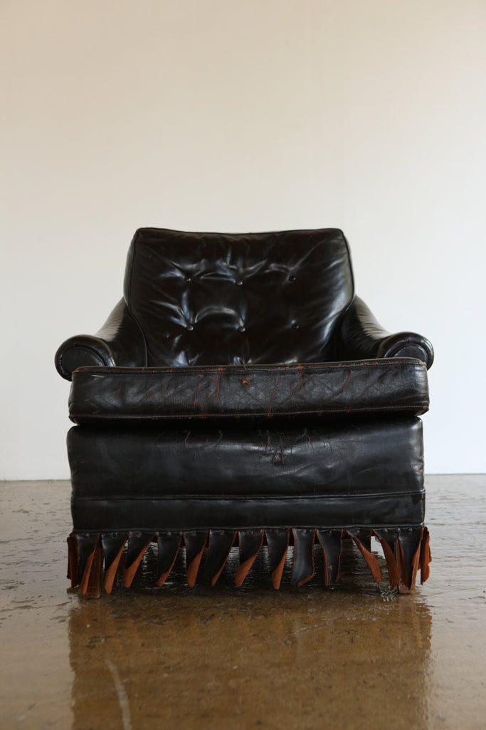 Leather Fringed Armchair