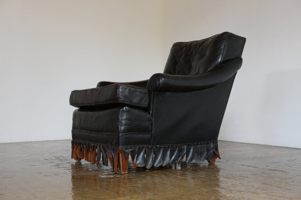 Leather Fringed Armchair