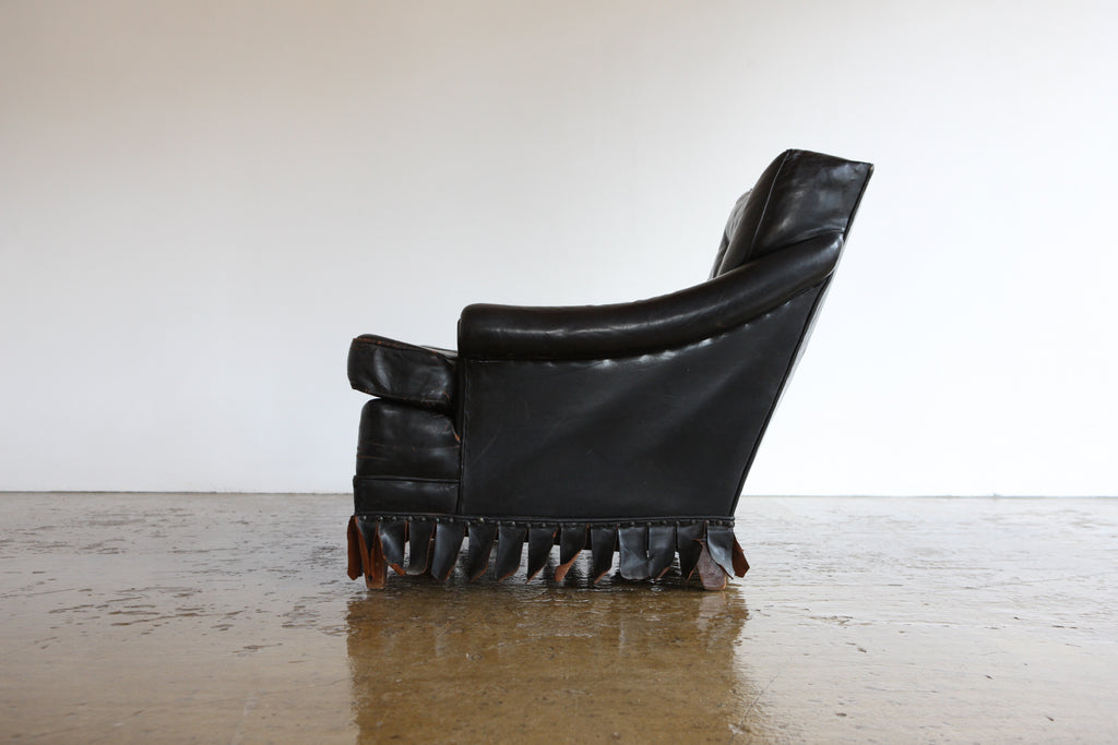 Leather Fringed Armchair