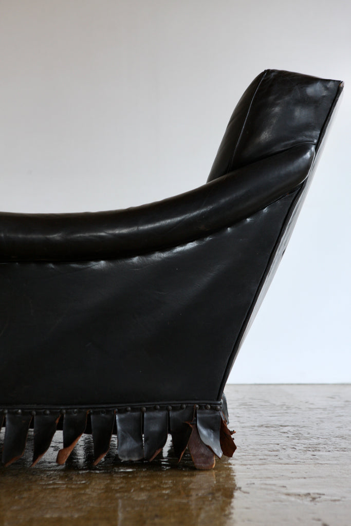 Leather Fringed Armchair