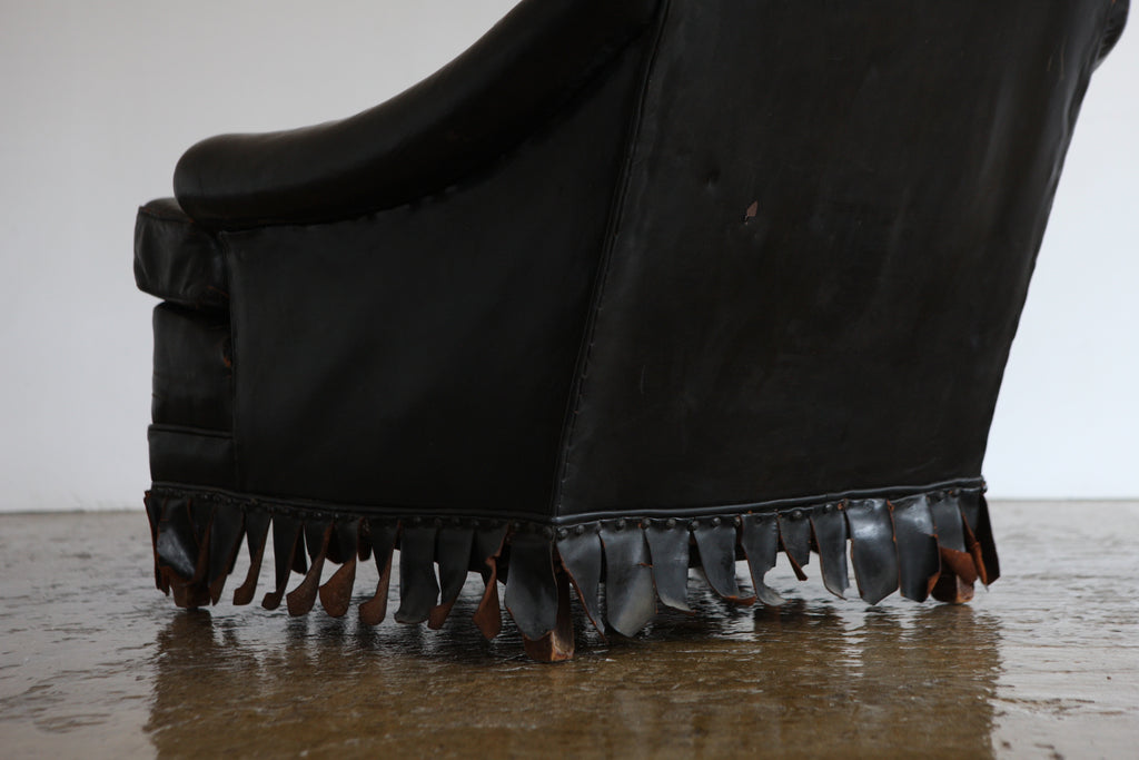 Leather Fringed Armchair