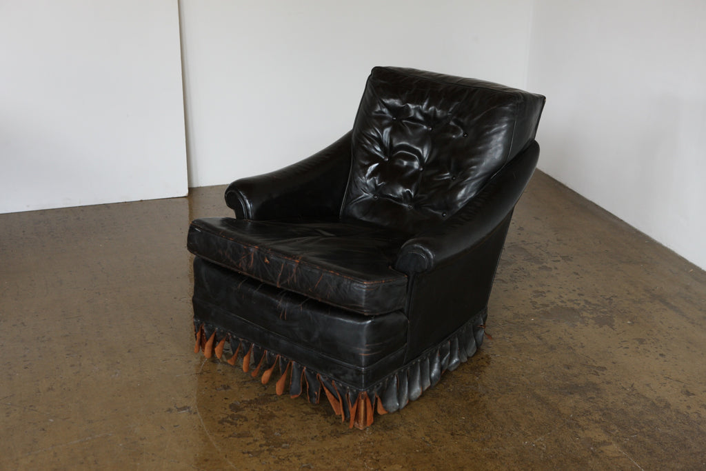 Leather Fringed Armchair