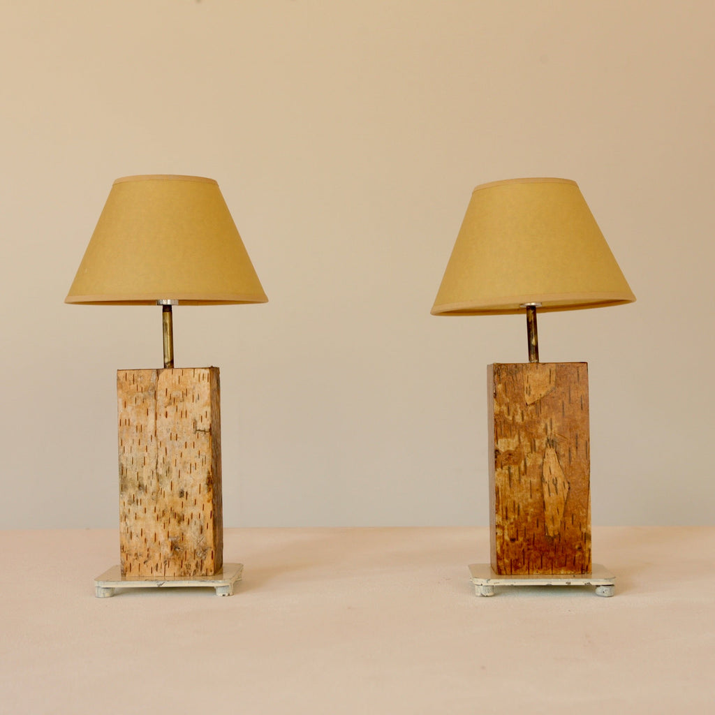Pair of Paper Bark Table Lamps