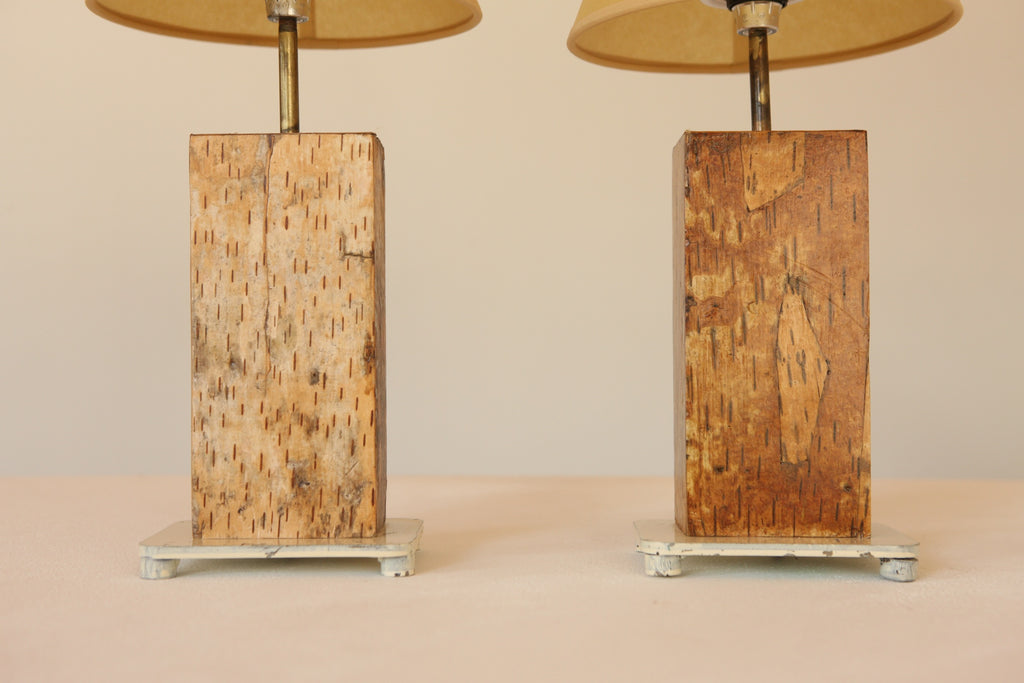 Pair of Paper Bark Table Lamps