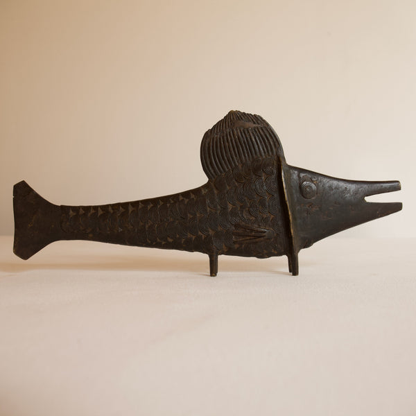West African Bronze Fish Sculpture