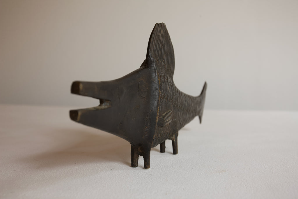 West African Bronze Fish Sculpture