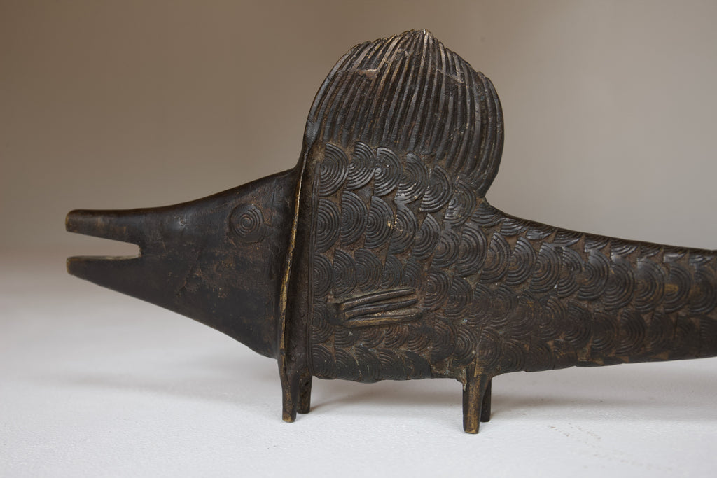 West African Bronze Fish Sculpture