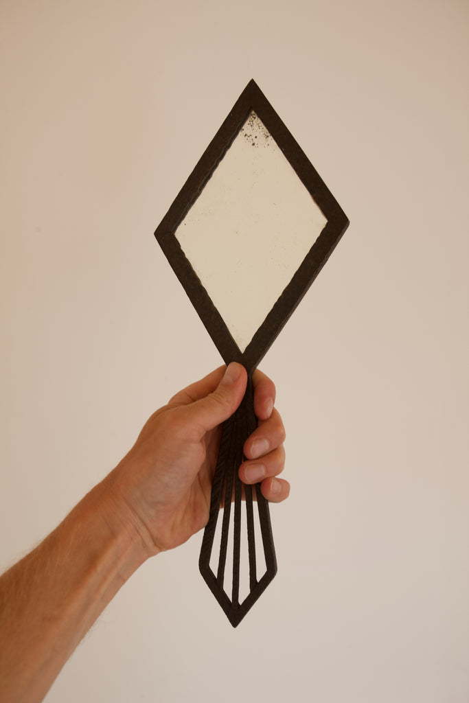Hand Held French Art Deco Mirror