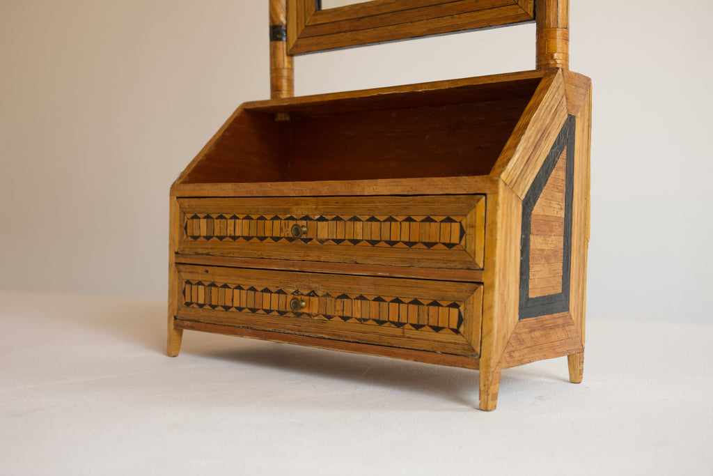Straw Marquetry Vanity Mirror