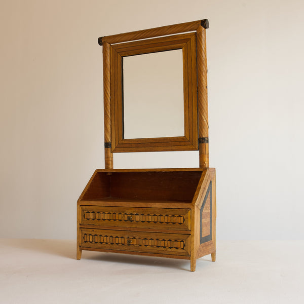 Straw Marquetry Vanity Mirror