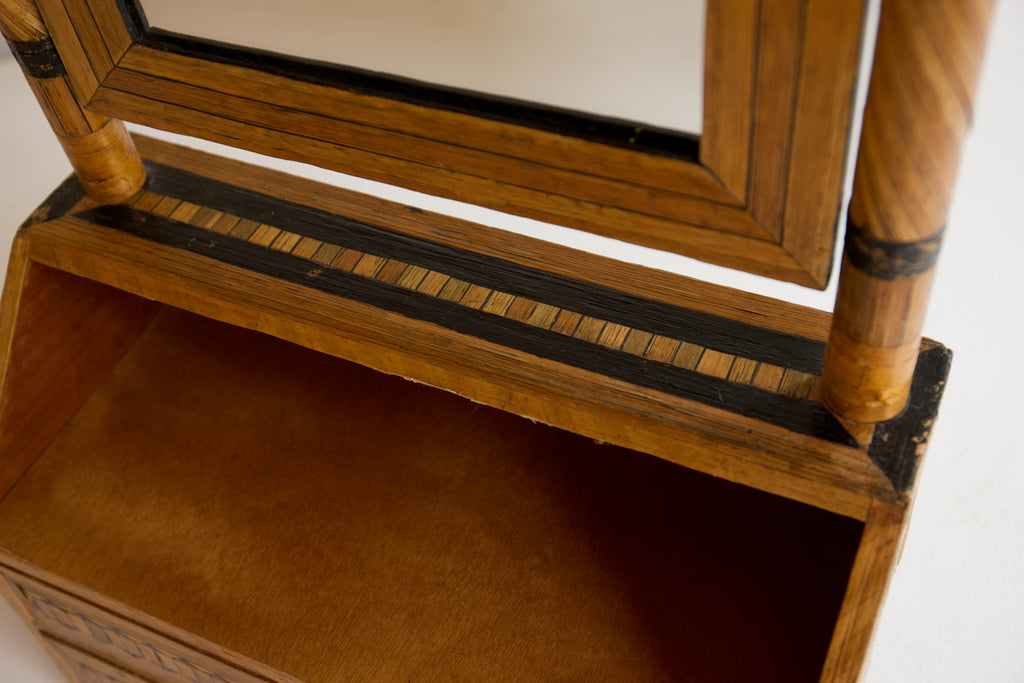 Straw Marquetry Vanity Mirror