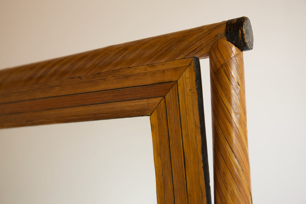 Straw Marquetry Vanity Mirror