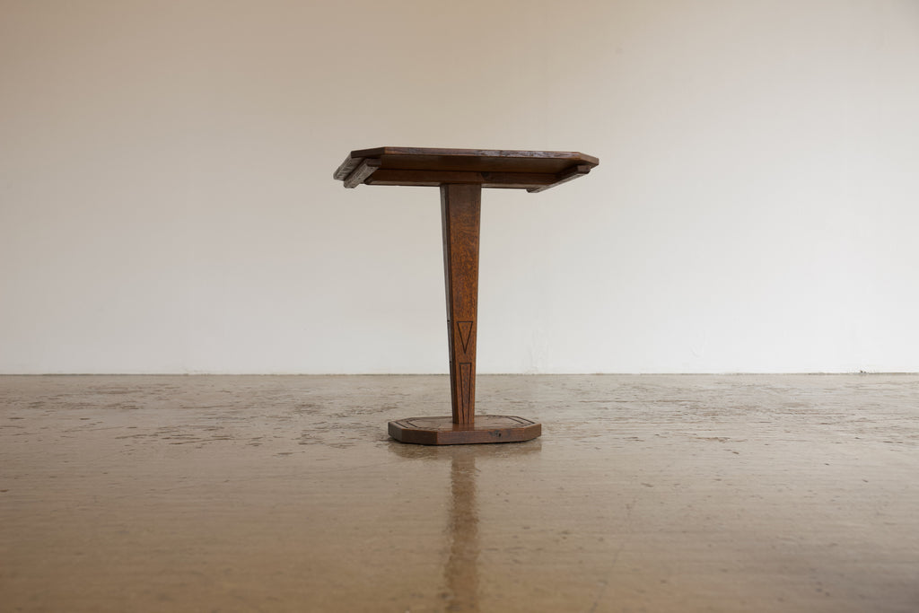 Oak Engraved Side Table