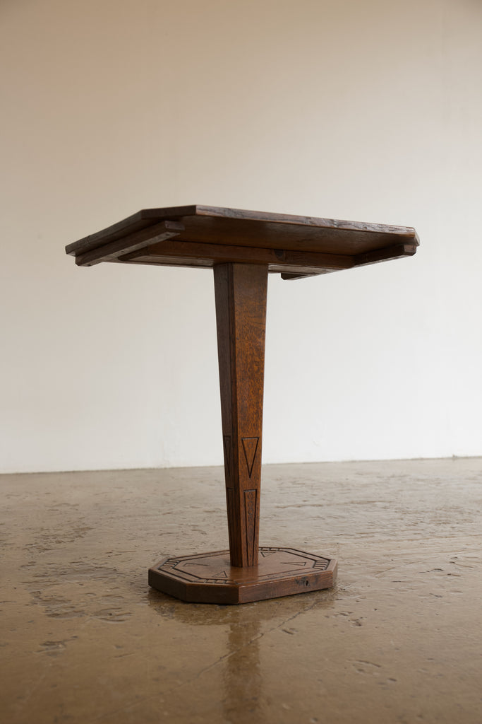 Oak Engraved Side Table