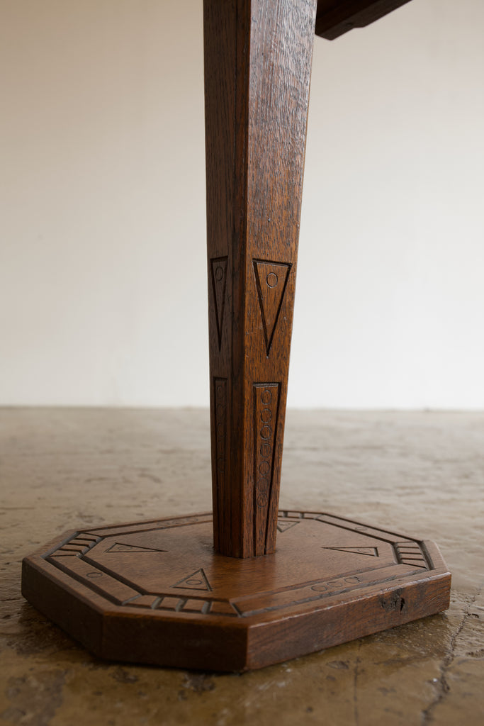Oak Engraved Side Table