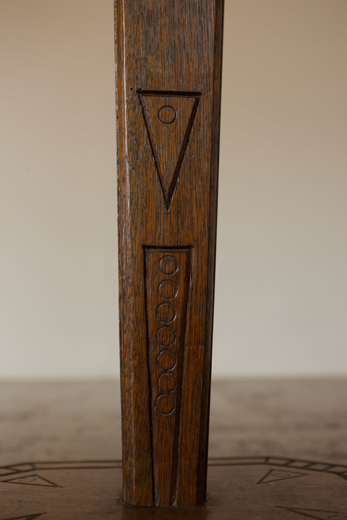 Oak Engraved Side Table