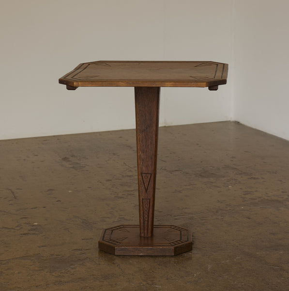 Oak Engraved Side Table