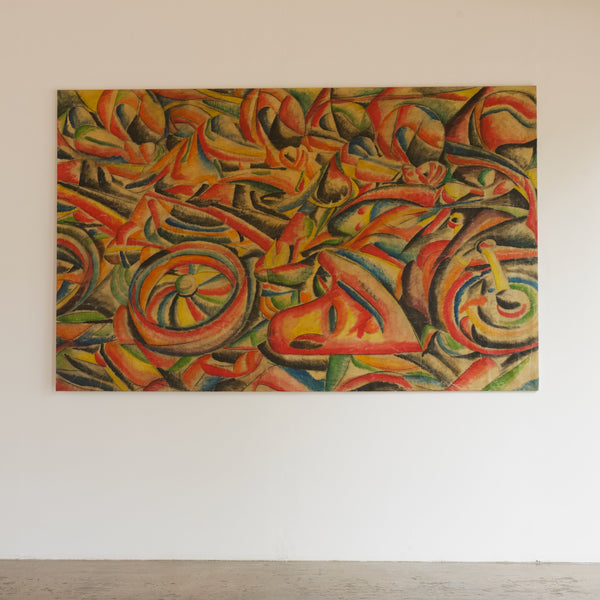 Italian Futurist Oil on Canvas, Artist Unknown.