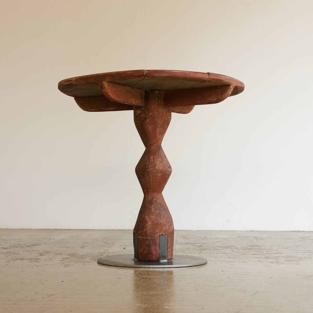 Red Sculptural Side Table