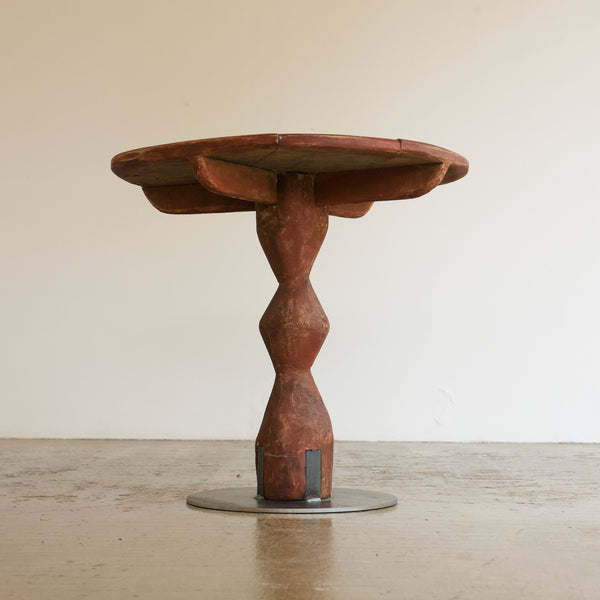 Red Sculptural Side Table