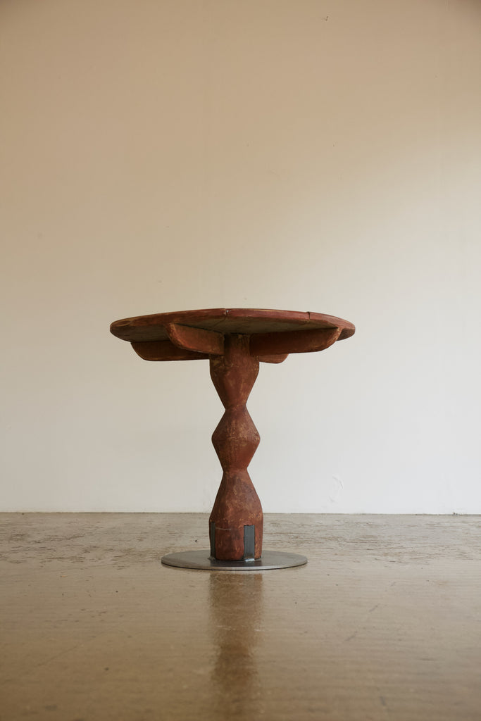 Red Sculptural Side Table