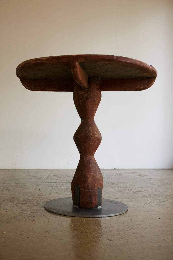 Red Sculptural Side Table