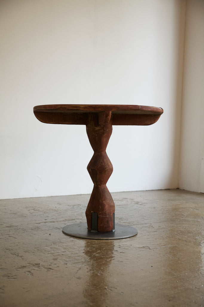 Red Sculptural Side Table