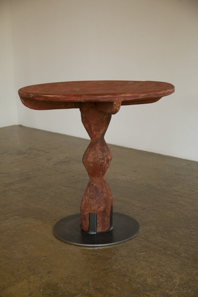 Red Sculptural Side Table