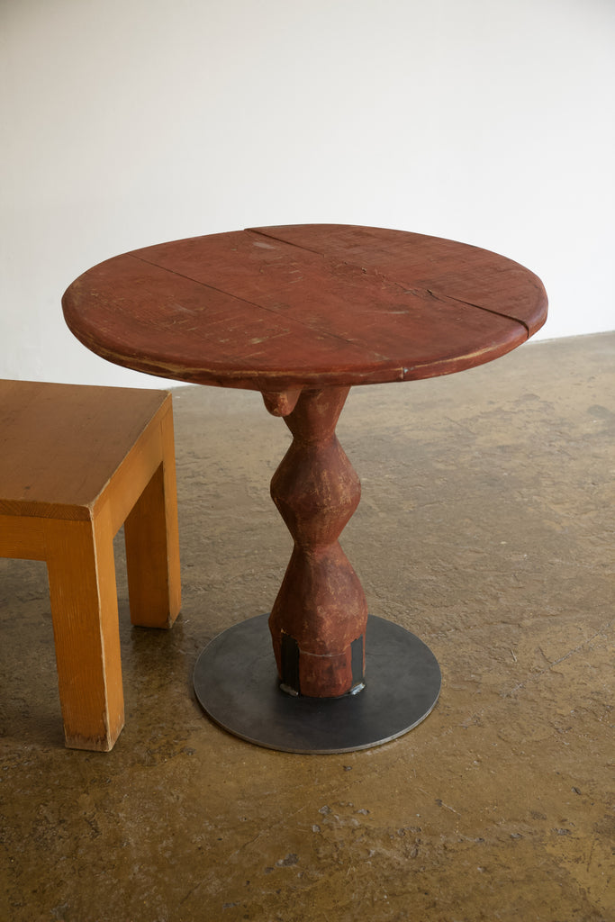 Red Sculptural Side Table