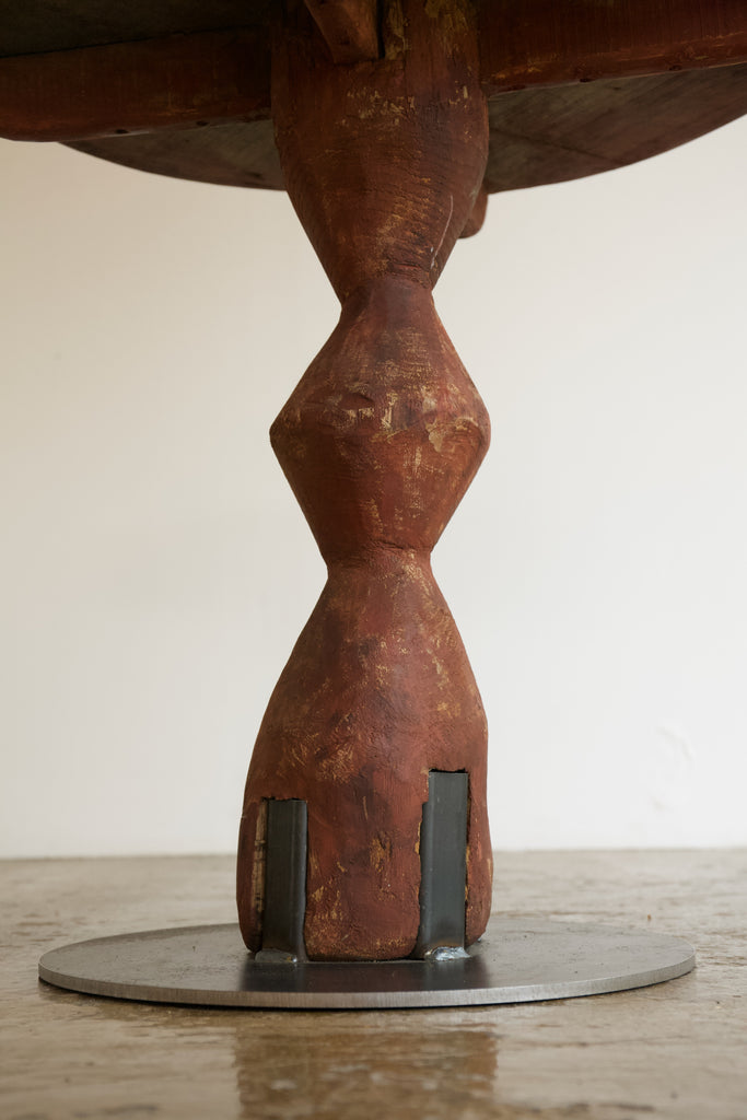 Red Sculptural Side Table