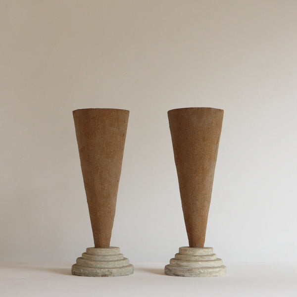 Pair of Stepped Post Modern Lamps