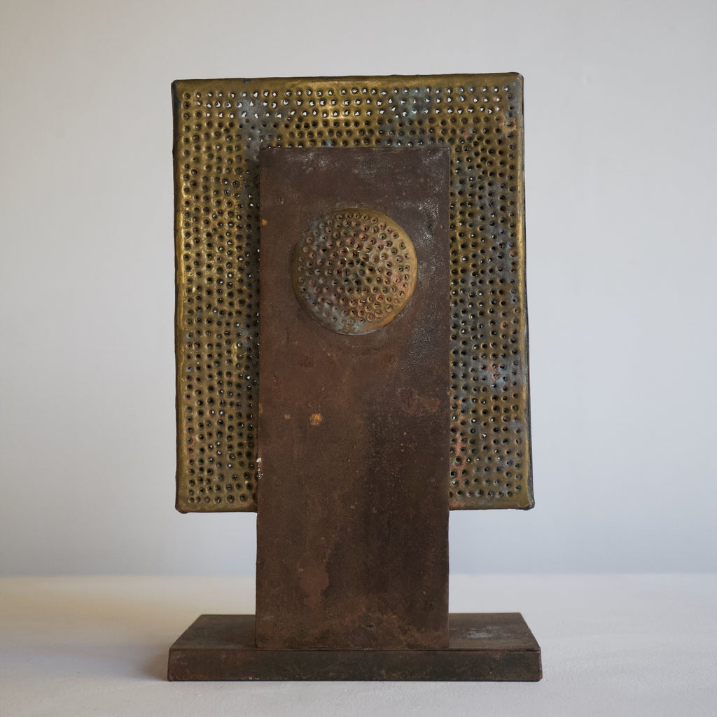 Brutalist Pierced Metal Table Lamp