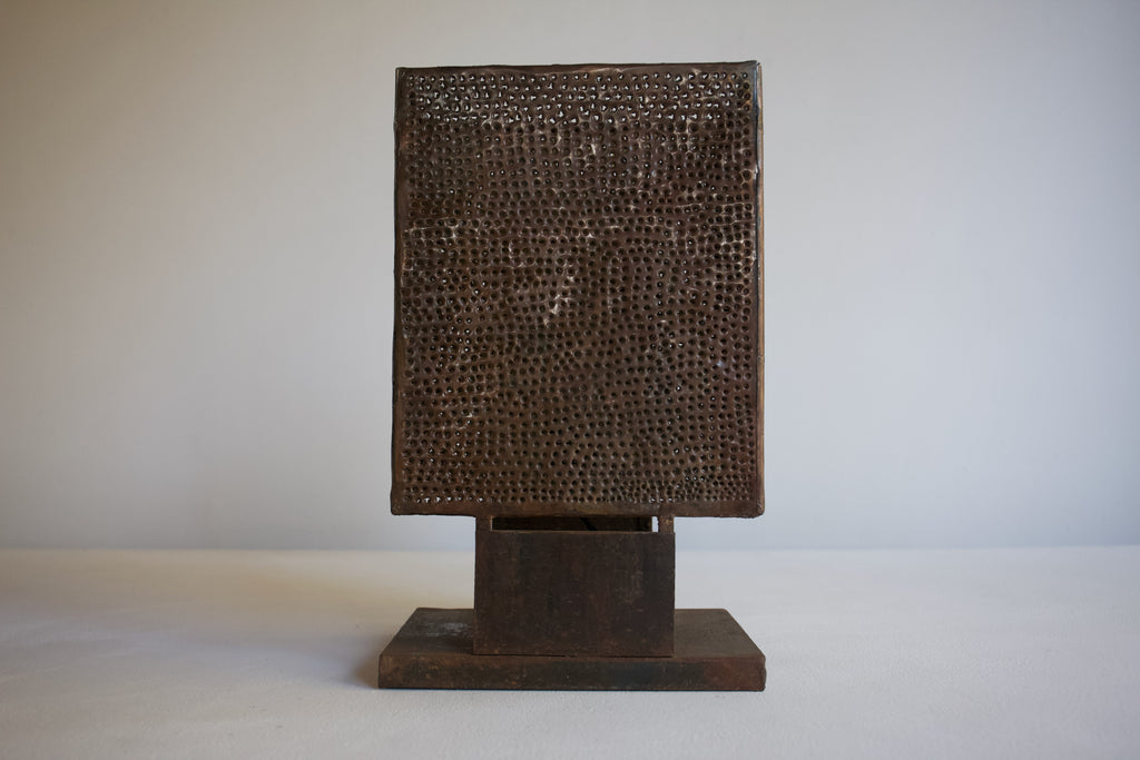 Brutalist Pierced Metal Table Lamp