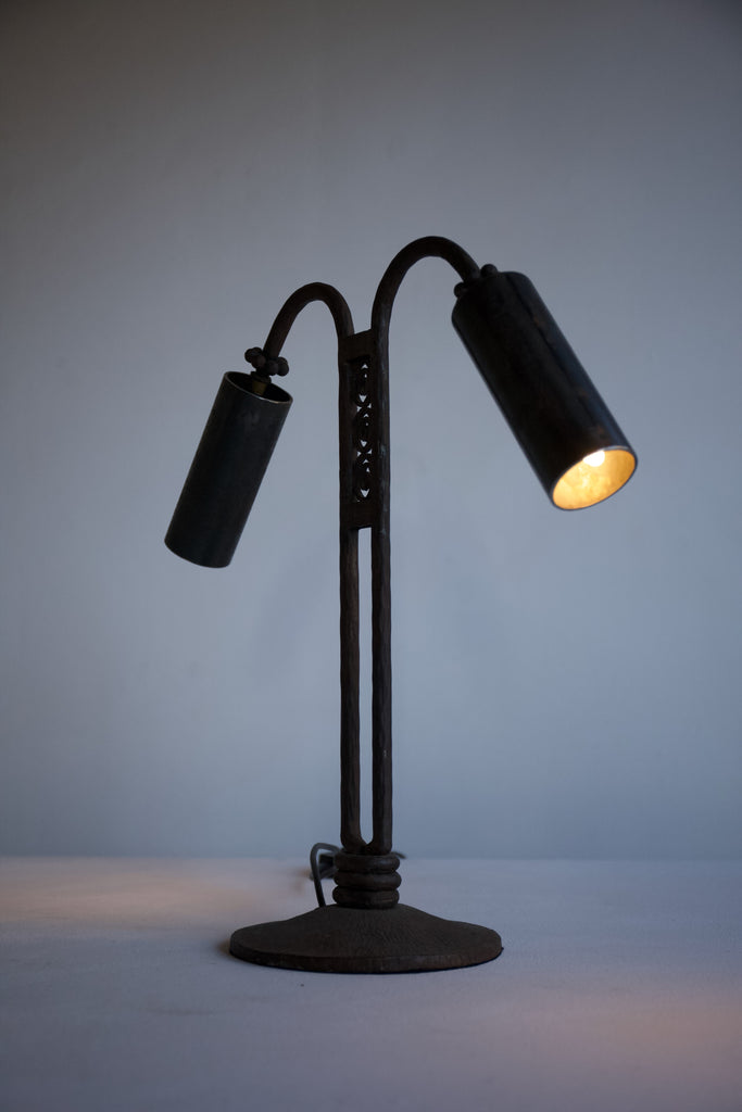 1920's French Iron Table Lamp