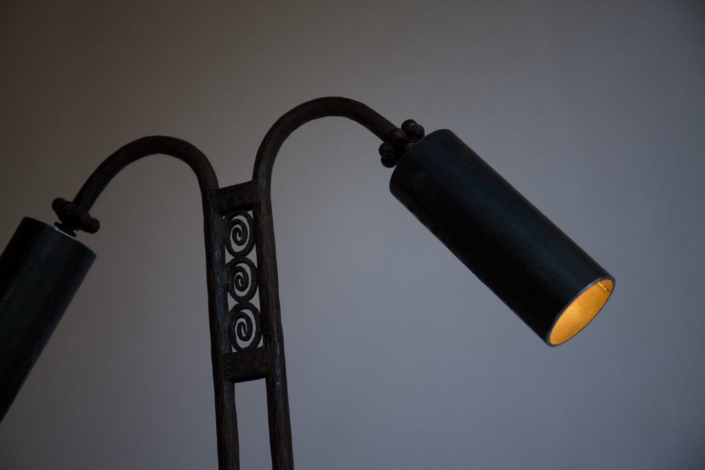 1920's French Iron Table Lamp
