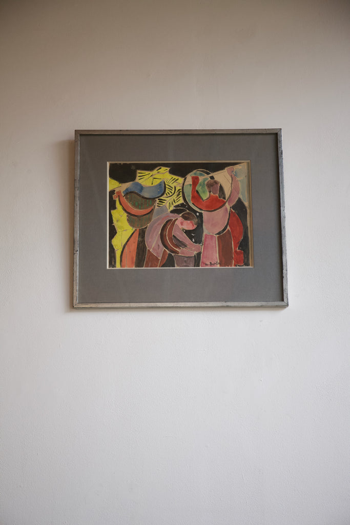 1943 Les Fondeurs, Gouache on Paper, Marcel Burtin (1902-1979)