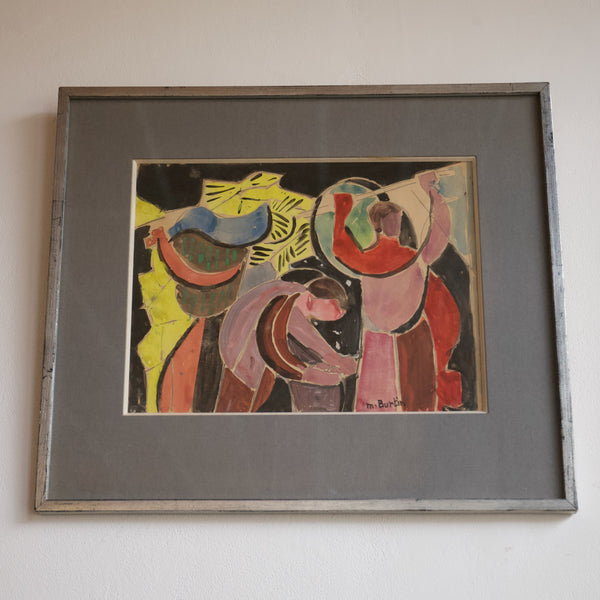 1943 Les Fondeurs, Gouache on Paper, Marcel Burtin (1902-1979)