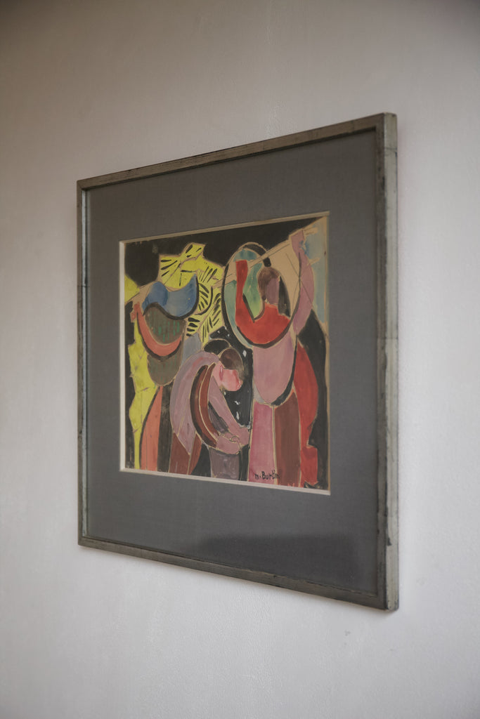 1943 Les Fondeurs, Gouache on Paper, Marcel Burtin (1902-1979)