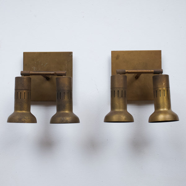 1970's Brass Double Spot Light